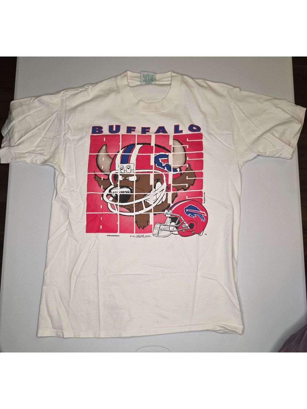 1993 NFL Buffalo Bills Cartoon Helmet Tee